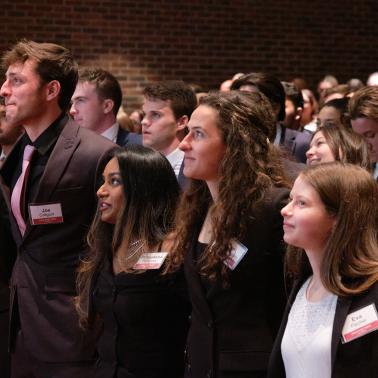 Students sing Carmen Ohio at the 2024 Pace Setters Awards ceremony.